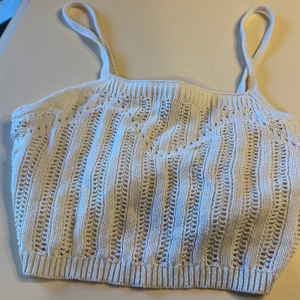 Freshman 1996 White Knit Cropped Tank Top.  Brand new with tags.